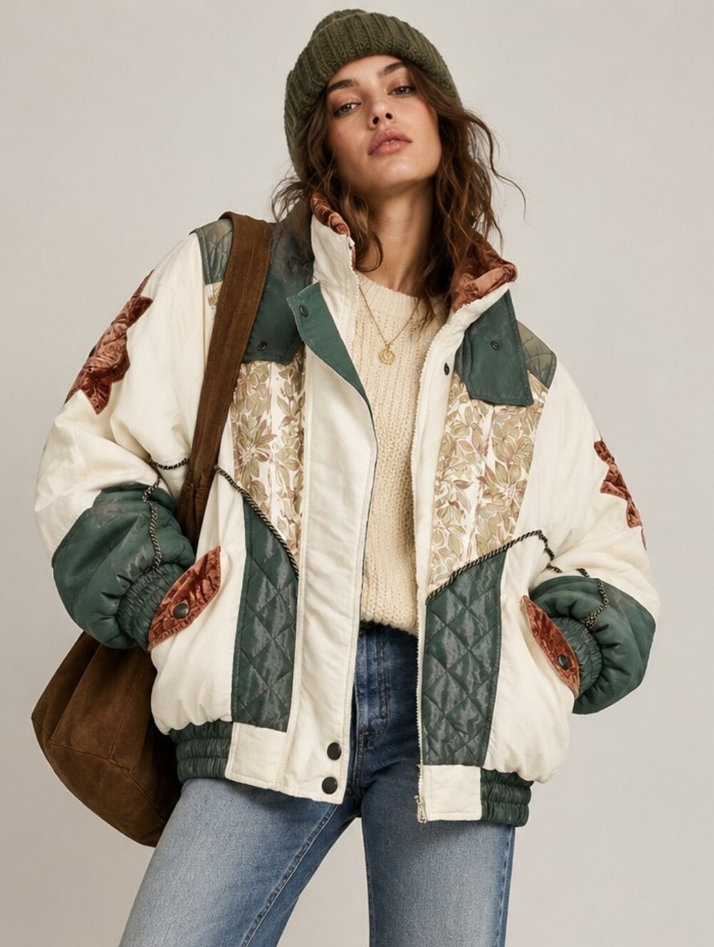 Vintage East West Fashions Ski Jacket Size L Retro Bomber 80s 90s Outdoor
